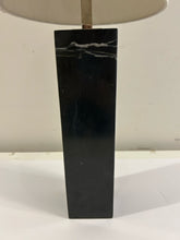 Load image into Gallery viewer, Delaney Black Marble Column Lamp with Tan Shade from Uttermost
