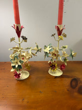 Load image into Gallery viewer, Floral Toile Candleholders from Italy