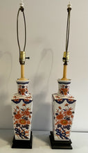 Load image into Gallery viewer, Pair of Vintage Japanese Imari Porcelain Table Lamps