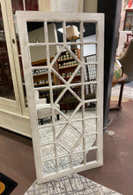 Load image into Gallery viewer, Hand Painted Trellis Mirror in Antiqued Ivory Finish from Pottery Barn
