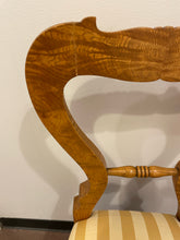 Load image into Gallery viewer, Biedermeier Fruit Wood Side Chair with Yellow Silk Upholstery
