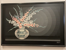 Load image into Gallery viewer, Large Vintage MCM Embellished Print "Flowers in Vase"