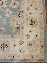 Load image into Gallery viewer, Slate Blue and Cream Wool Area Rug