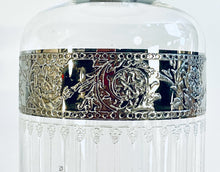 Load image into Gallery viewer, Vintage MCM Silver Rimmed Tyrol Decanter from Culver, Ltd., signed