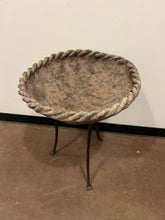 Load image into Gallery viewer, Twisted Rope Terracotta Bird Bath on Metal Base