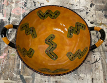 Load image into Gallery viewer, Large Hand Painted Ceramic Bowl with Handles, signed on the bottom Lucia