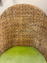 Load image into Gallery viewer, Wicker Chair with Green Fabric Cover