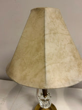 Load image into Gallery viewer, Pair of MCM Teak, Brass & Crystal Table Lamps