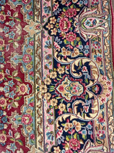 Load image into Gallery viewer, Raspberry, Blue, Green Oriental Area Rug