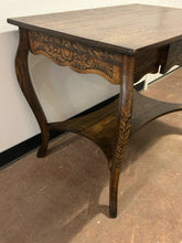 Load image into Gallery viewer, Vintage Quartersawn Oak Library Table with Cabriole Legs