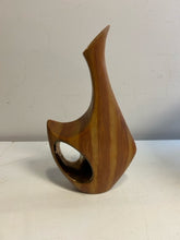 Load image into Gallery viewer, Faux Teak Ceramic Sealed Decanter with Copper Lined Handle