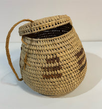 Load image into Gallery viewer, Vintage Native American Coiled Herb Basket with Lid & Strap