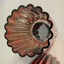 Load image into Gallery viewer, Pair of Red Mercury Glass Hurricanes with Sparkle Lights