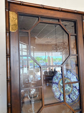 Load image into Gallery viewer, Vintage Two Door Glass Front Lighted Display Cabinet with Brass Hardware from Baker, Knapp & Tubbs