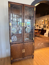 Load image into Gallery viewer, Vintage Two Door Glass Front Lighted Display Cabinet with Brass Hardware from Baker, Knapp & Tubbs