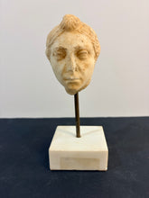 Load image into Gallery viewer, Vintage Carved Marble Roman Female Head on Marble Base