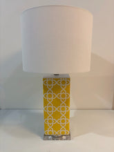 Load image into Gallery viewer, Quatrefoil Yellow & White Ceramic Lamp from Safavieh