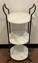 Load image into Gallery viewer, Three Tier Wrought Iron Stand with Removable Marble Shelves