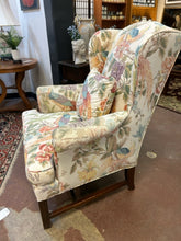 Load image into Gallery viewer, Upholstered Wing Chair and Skirted Ottoman