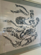 Load image into Gallery viewer, Chinese "Aspara" Hanging Scroll Rubbing in Gold Frame with Plexiglass