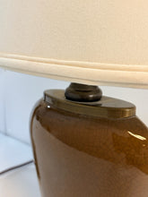 Load image into Gallery viewer, Pair of Crackled Ceramic Table Lamps with Bronze Footed Base from Uttermost