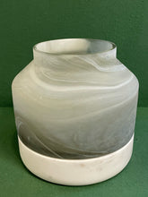 Load image into Gallery viewer, Frosted Glass Vase/Votive Candleholder on Gray Stone Base