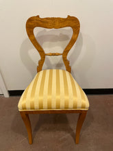 Load image into Gallery viewer, Biedermeier Fruit Wood Side Chair with Yellow Silk Upholstery

