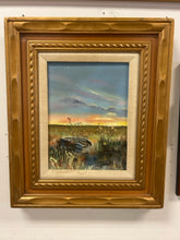 Load image into Gallery viewer, Framed Oil of Landscape Scene with  Rowboat, signed