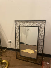 Load image into Gallery viewer, Black Iron Mirror with Open Weave Border
