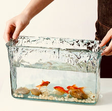 Load image into Gallery viewer, Rectangular Glass Vase/Fish Tank with Water Ripples