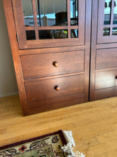 Load image into Gallery viewer, Two Piece Mission Style Glass Front Cabinet from Ethan Allen