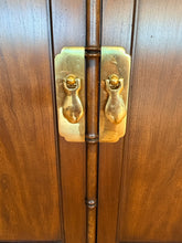 Load image into Gallery viewer, Vintage Two Door Glass Front Lighted Display Cabinet with Brass Hardware from Baker, Knapp & Tubbs