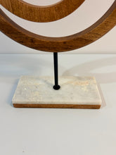 Load image into Gallery viewer, Mango Wood Abstract Circular Sculpture on Marble Base
