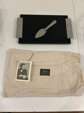 Load image into Gallery viewer, Silver Molten Black Marble Cheese Board &amp; Knife from Michael Aram

