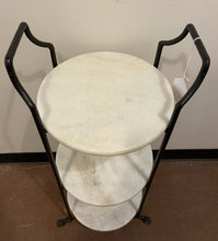 Load image into Gallery viewer, Three Tier Wrought Iron Stand with Removable Marble Shelves