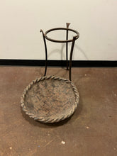 Load image into Gallery viewer, Twisted Rope Terracotta Bird Bath on Metal Base