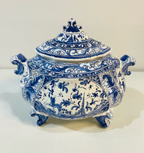 Load image into Gallery viewer, Hand Painted Blue and White Tureen made in Portugal
