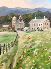 Load image into Gallery viewer, Vintage Original Oil Painting of Farm Country Scene by Augustine, signed