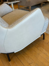 Load image into Gallery viewer, Upholstered Arm Chair with Leather Back from Nicoline Italia