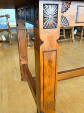 Load image into Gallery viewer, Vintage Wood Dining Table with Floral Carvings