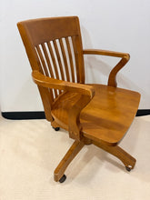 Load image into Gallery viewer, Wood Swivel Desk Chair on Wheels from Pottery Barn