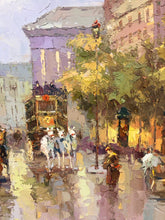 Load image into Gallery viewer, Large Original Oil Painting of European Street Scene by Sung, signed