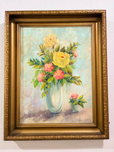 Load image into Gallery viewer, Vintage Original Oil of Floral Bouquets in Gold Frame