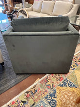 Load image into Gallery viewer, Large Dark Grey/Green Velvet Swivel Chair