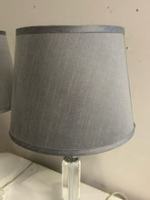 Load image into Gallery viewer, Pair of Lucite Table Lamps with Grey Shades