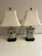 Load image into Gallery viewer, Pair of Floral Porcelain Table Lamps