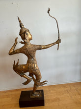Load image into Gallery viewer, Vintage Gilt Bronze Thai Statue of Prince Phra Rama