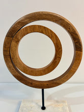 Load image into Gallery viewer, Mango Wood Abstract Circular Sculpture on Marble Base