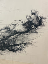 Load image into Gallery viewer, Framed Original Ink Drawing/Etching of Casadonna (Abruzzo, Italy), signed