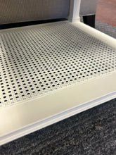 Load image into Gallery viewer, Pair of Cream Painted Wood End Tables with Caned Lower Shelf from Ethan Allen